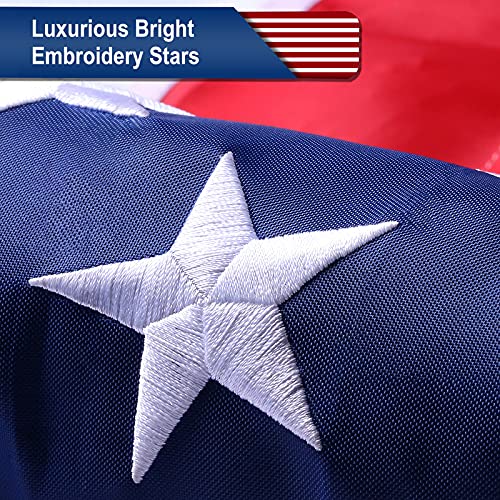 American Flag 3x5 FT TearProof Series Outdoor Heavy Duty - 100% in USA, Spun Polyester American Flags for Outside 3x5 Longest Lasting, Premium Tough US Flag 3x5 FT, Spun Polyester USA Flag with Luxury Embroidered Stars and Brass Grommets (Premium Spun Pol