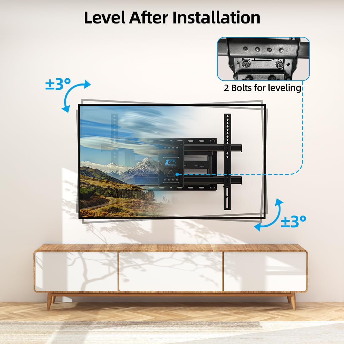 HOME VISION Full Motion TV Wall Mount for Most 32-85 inch TVs up to132lbs, Wall Mount TV Bracket Dual Articulating Arms, Swivel, Tilting, Leveling TV Mount, Max VESA 600x400mm, Fits 8"12"16" Wood Stud