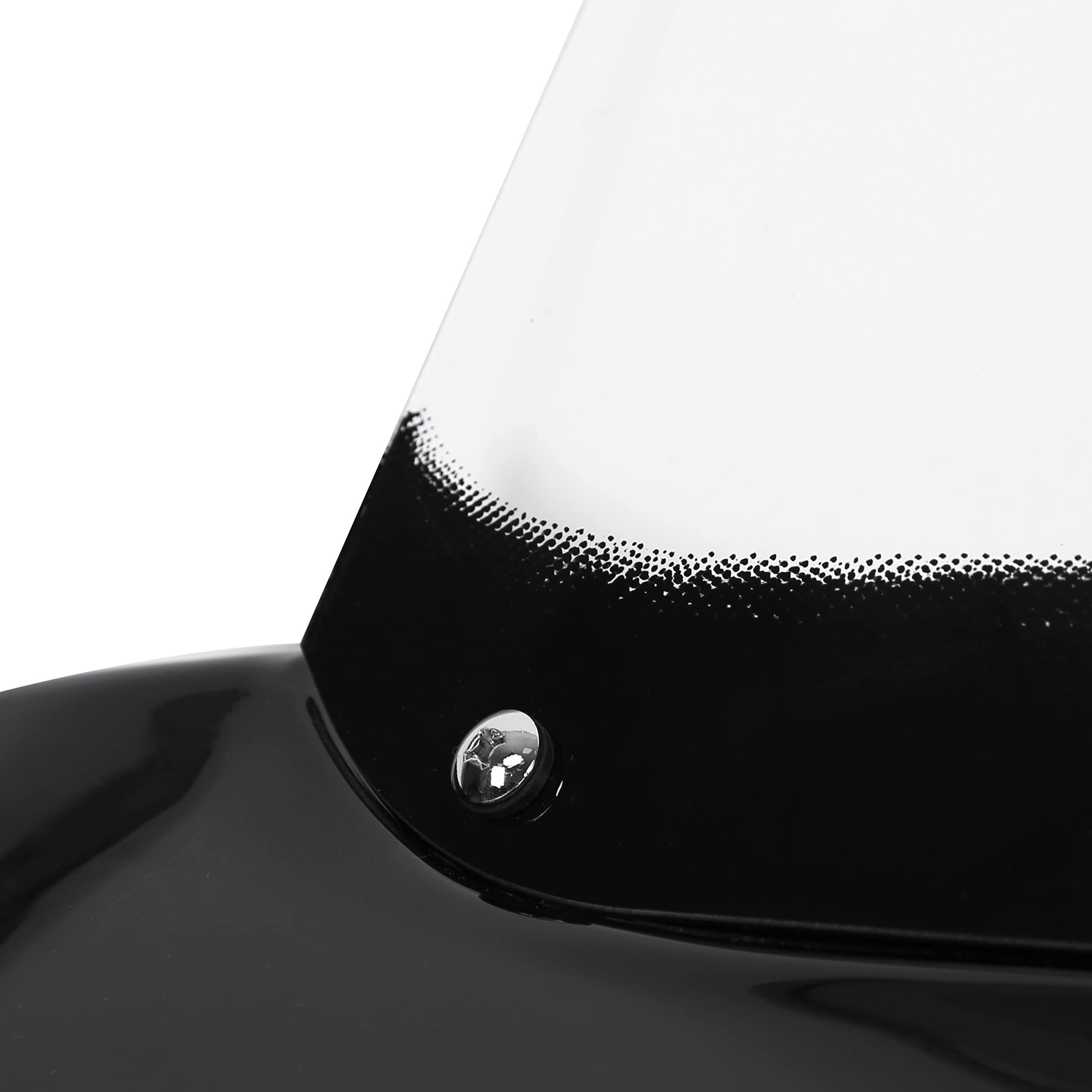 ECOTRIC Universal Motorcycle Cruiser Front Outer Fairing Batwing w/Clear Windshield 37" Wide x 24" Tall Bat Wing Transparent Black ABS Plastic Durable