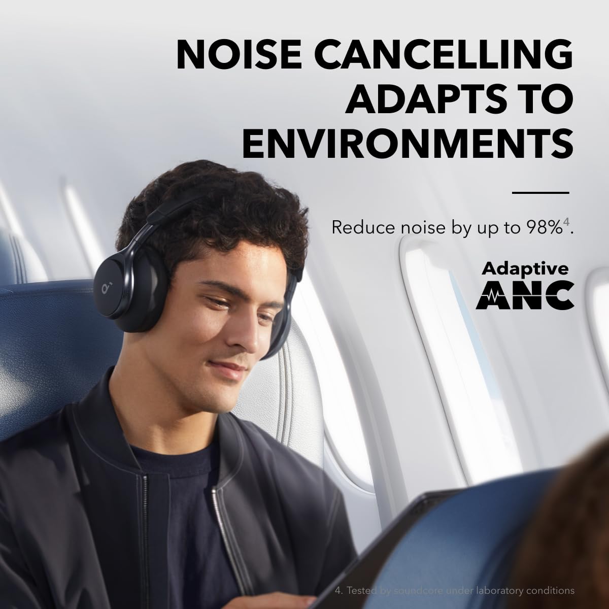 Soundcore by Anker, Space One, Active Noise Cancelling Headphones, 2X Stronger Voice Reduction, 40H ANC Playtime, App Control, LDAC Hi-Res Wireless Audio, Comfortable Fit, Clear Calls, Bluetooth 5.3