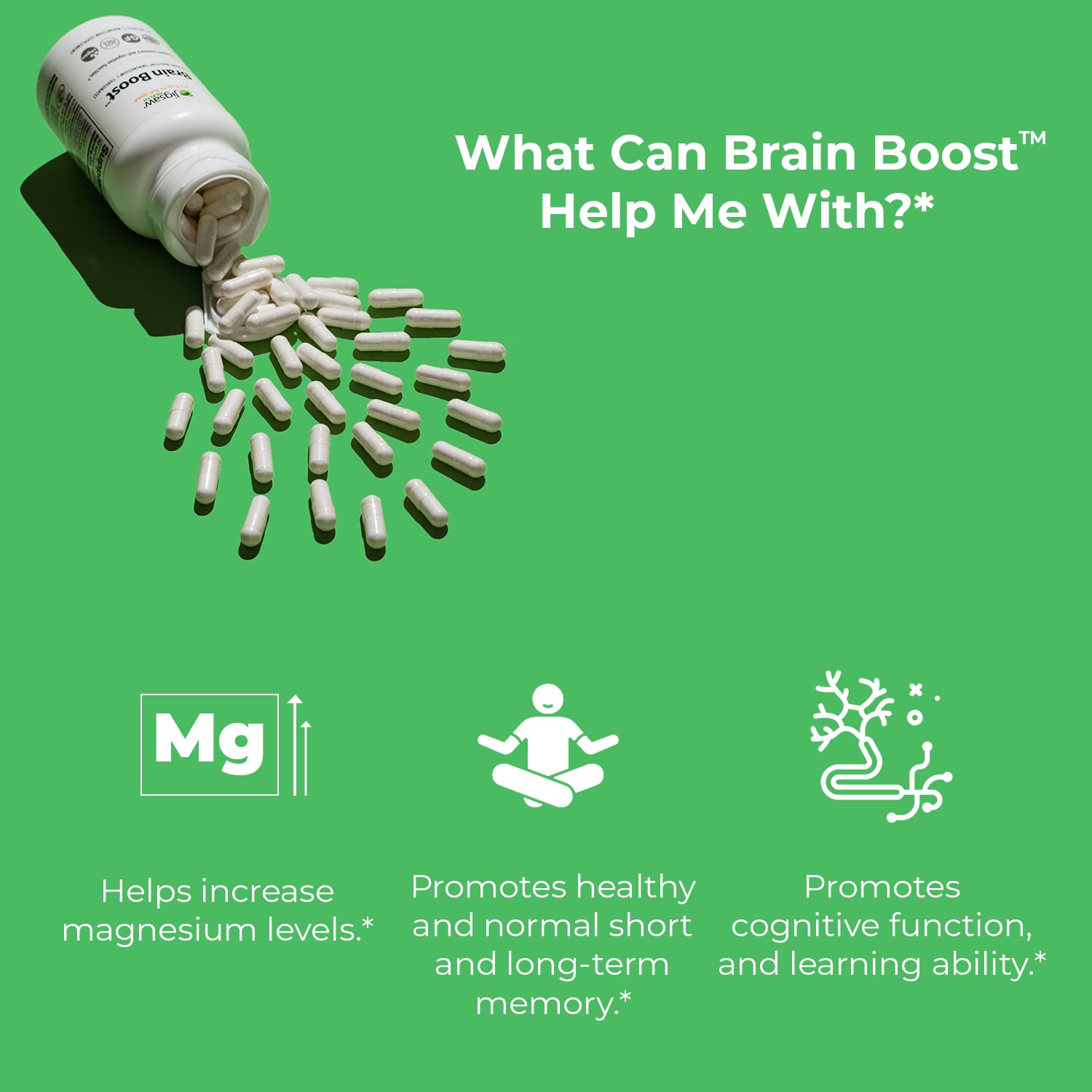 Jigsaw Health Brain Boost | Magnesium L-Threonate | 90 Capsules