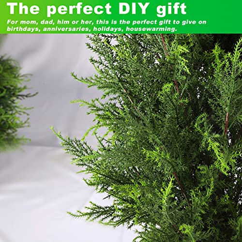 Artificial Topiary Cedar Trees 3FT Artificial Cedar Pine Tree Potted UV Rated Plant Fake Plants Tall Artificial Plants Shrubs for Indoors Outdoors Garden Home Decor (2 Pack)
