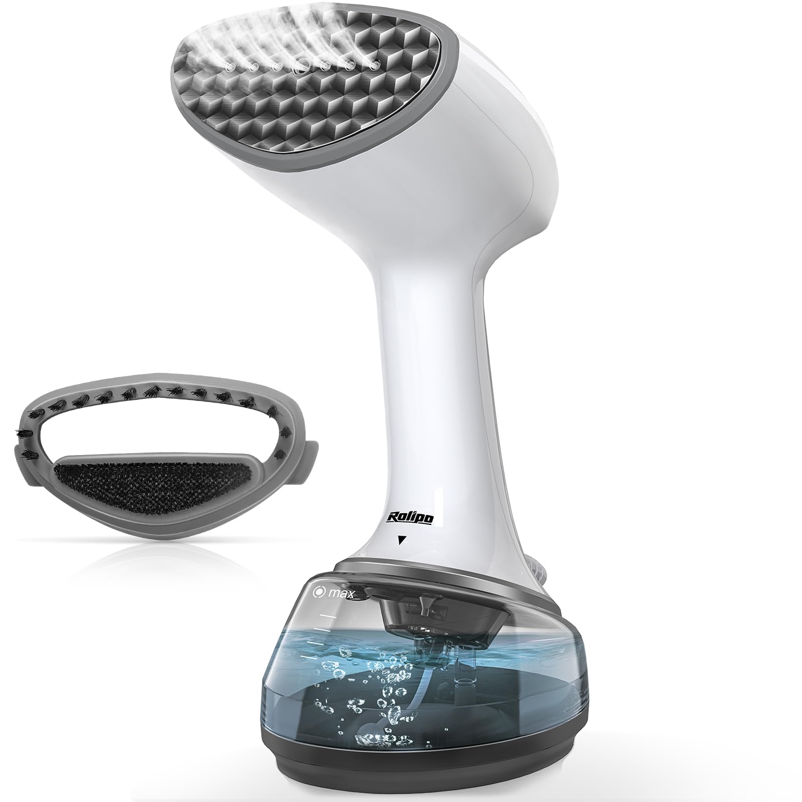 Rolipo Steamer for Clothes 1200W, Clothes Steamer for Home, Office, Travel, Compact and Portable Travel Garment Steamer, Upgraded Large Capacity Water Tank, Wrinkle Remover, White