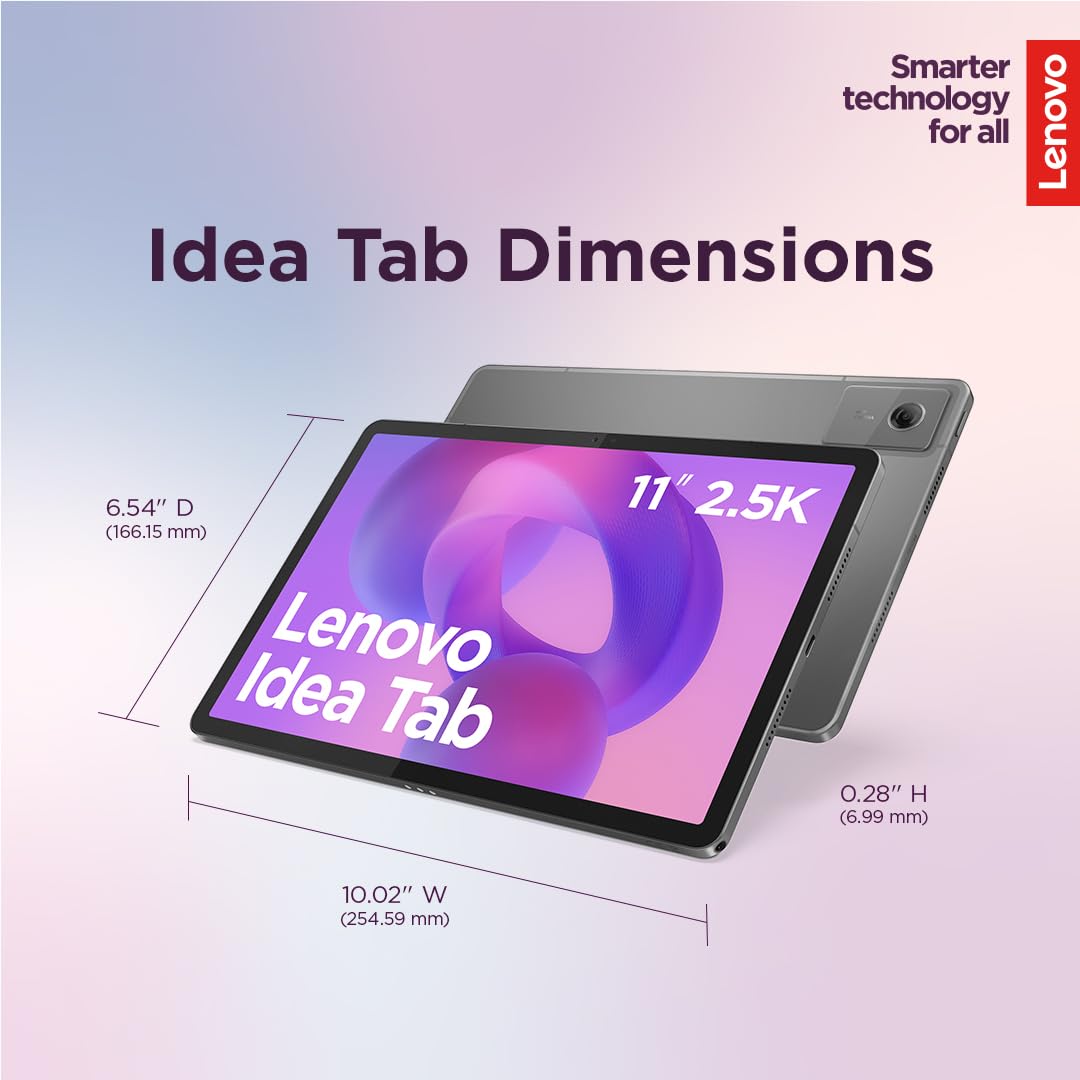 Lenovo Idea Tab - College Tablet - 11″ 2.5K IPS Touchscreen Display - 90Hz - MediaTek Dimensity 6300-8 GB Memory - 256 GB Storage - Integrated Arm Mali-G57 MC2 Tab Pen and Folio Case
