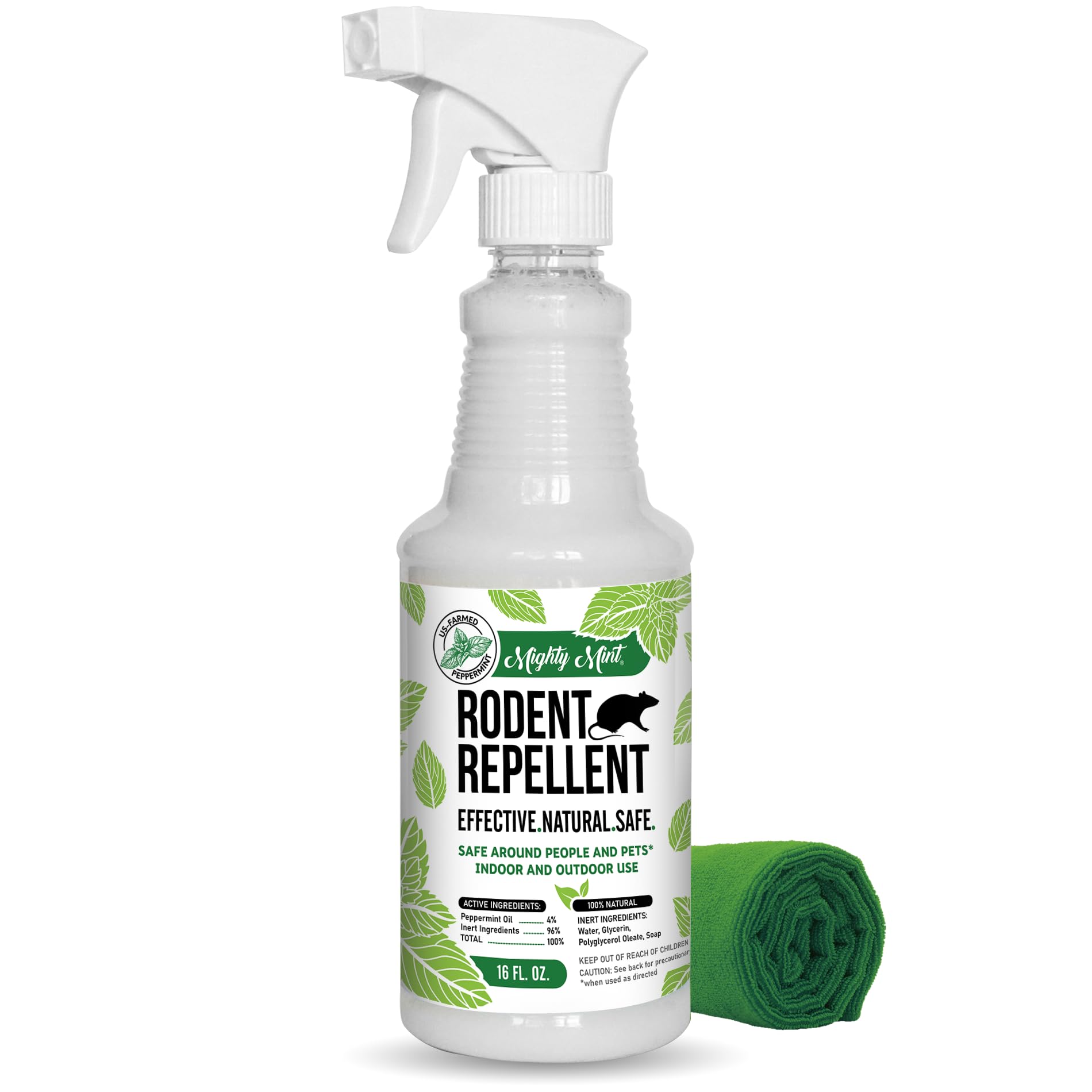 Mighty Mint Peppermint Oil Rodent Repellent Spray, for Indoor/Outdoor Use, 16oz