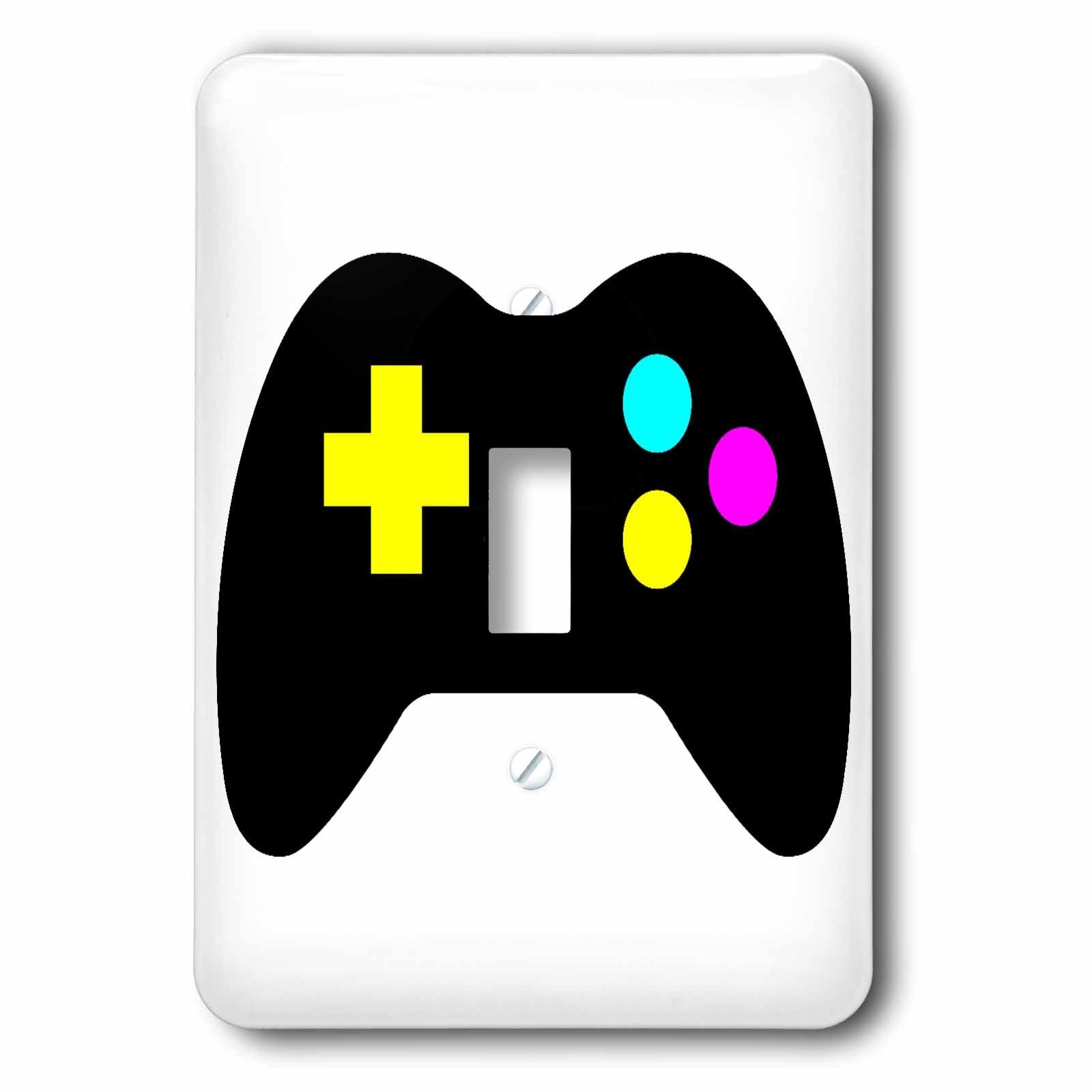 3dRose lsp_102385_1 Cmyk Gamer Control Icon Graphic Cartoon Single Toggle Switch,Multicolor