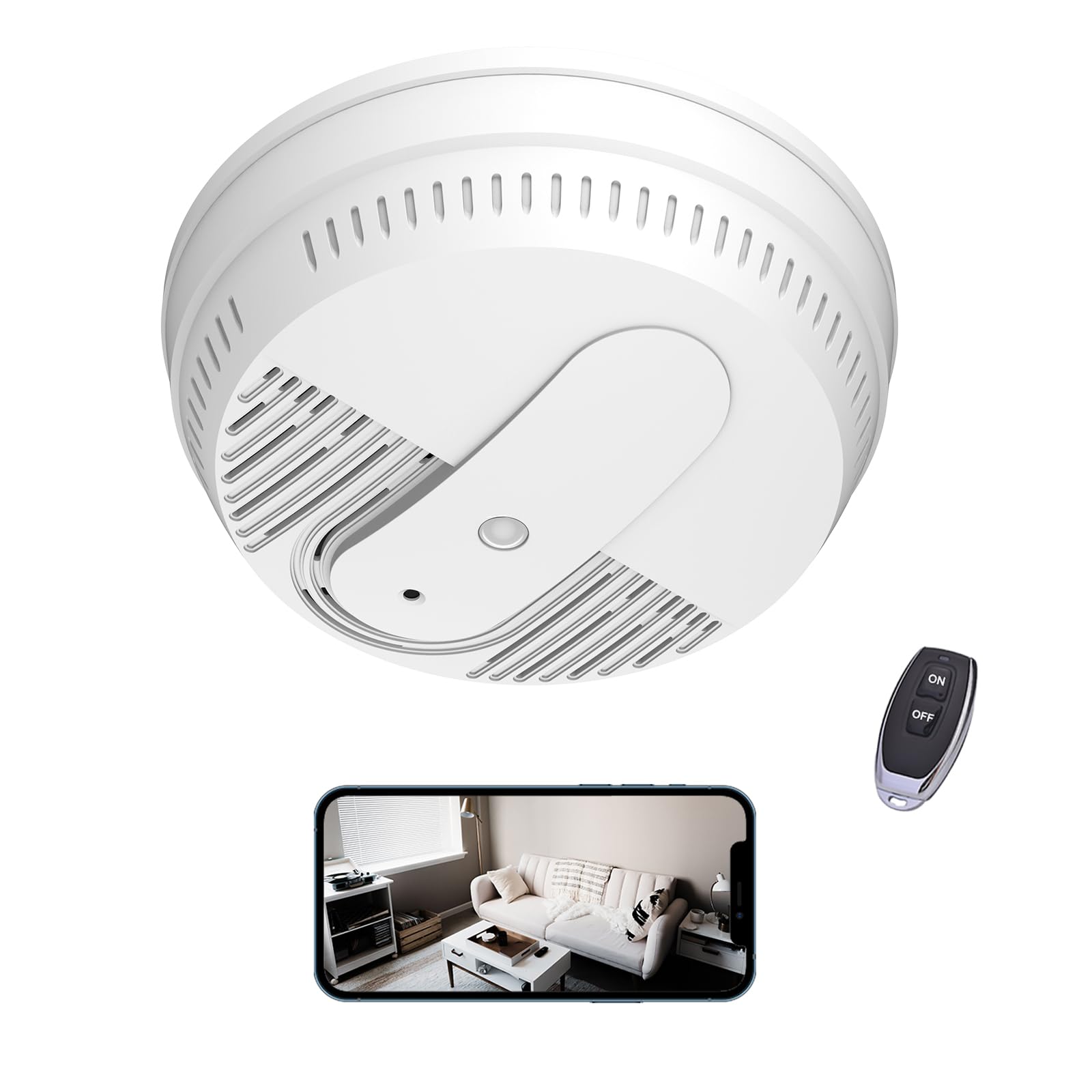 LIZVIE Smoke Detector Camera WiFi Smoke Case Camera with Night Vision-Security Camera Nanny Cam Wireless Support Motion Decetion and Full Time Recording