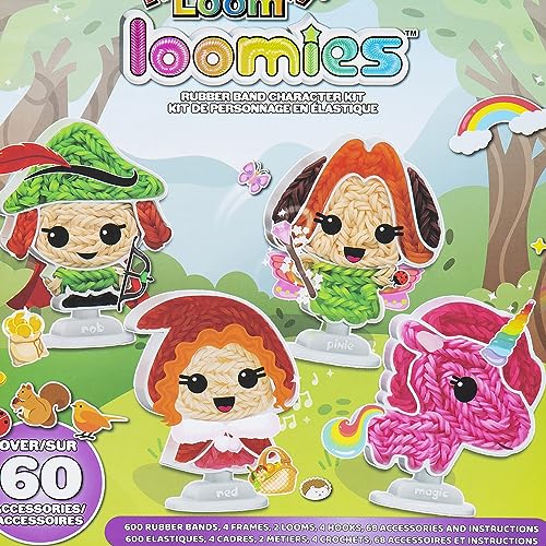 Rainbow Loom: Loomies Food Figurines - 4 Character Rubber Band Kit - Create 4 Food Themed Characters, DIY Craft Kit, Great for Parties, Kids Ages 7+