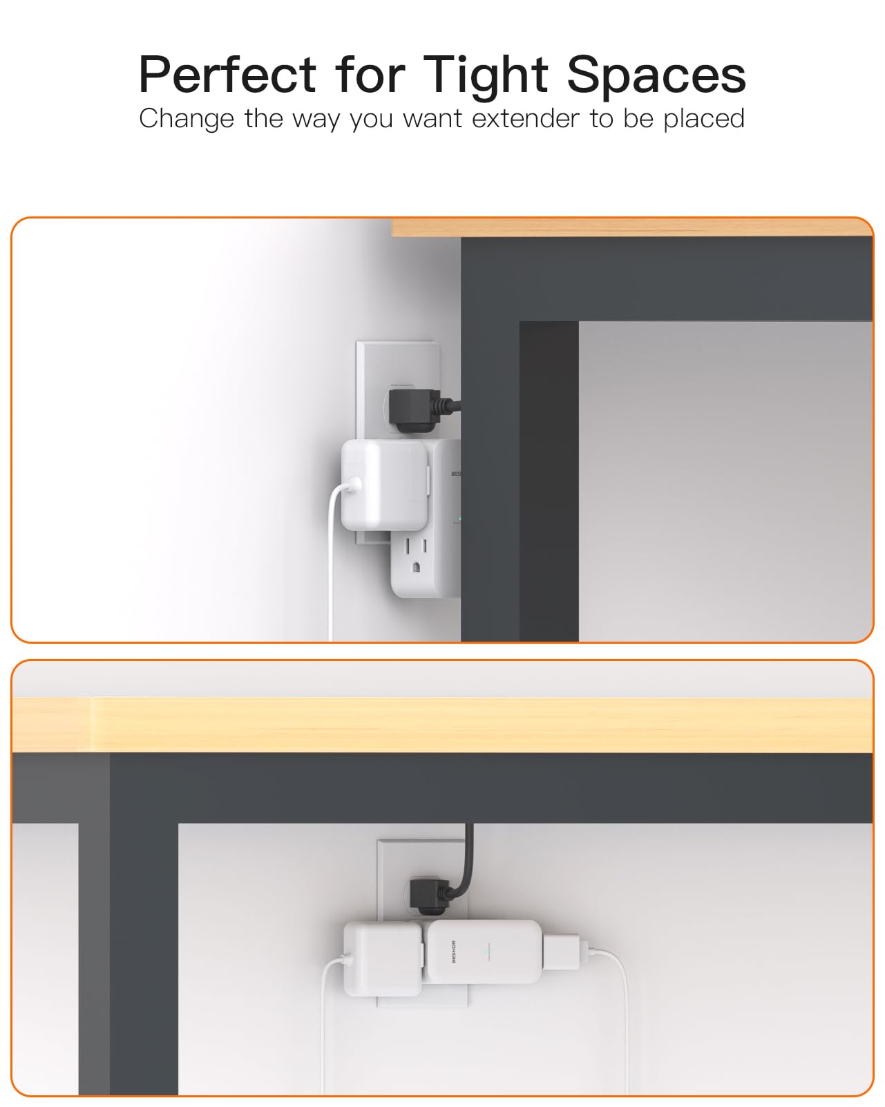 Surge Protector Outlet Extender- with Rotating Plug,6 AC Multi Plug Wall Outlet,4-Sided Outlet Splitter,900J Plug Extension Outlet,Wall Outlet Adapter for Bathroom,Home,Travel,Dorm Room Essentials