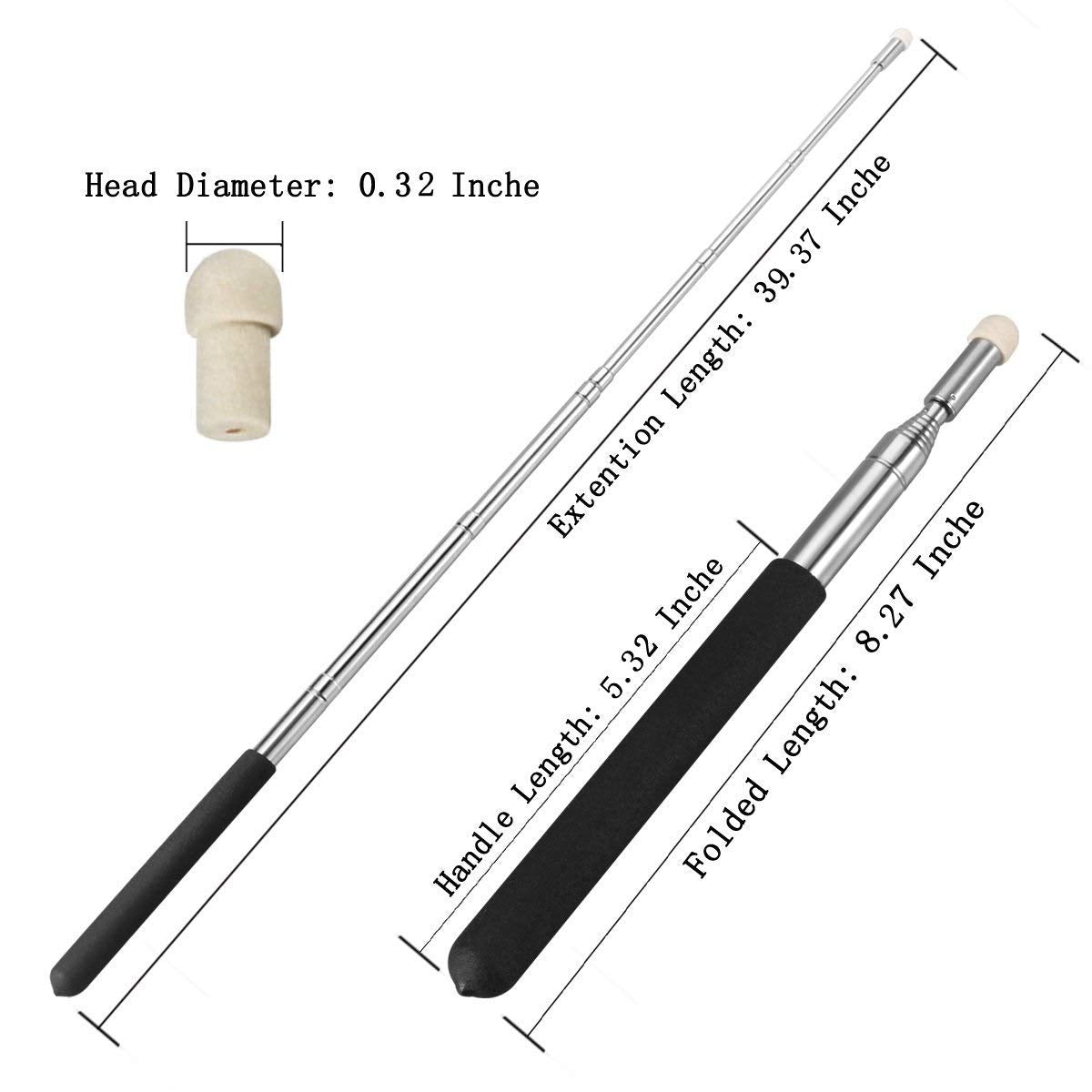 Telescopic Teachers Pointer,Teaching Pointer,Hand Pointer Extendable Telescopic Retractable Pointer Handheld Presenter Classroom Whiteboard Pointer (2)