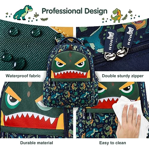 NOHOO Kids Backpack, 16" Lightweight School Backpack, Cool Animal Boys Waterproof Backpacks for Preschool, Primary, Elementary, Middle, Teen