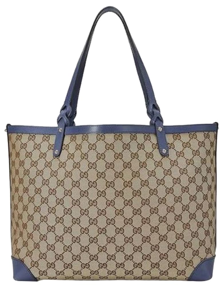 Gucci, Pre-Loved Blue Original GG Canvas Craft Tote, Blue