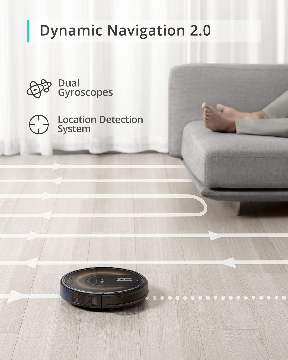 eufy by Anker, RoboVac G30 Edge, Robot Vacuum with Dynamic Navigation 2.0, 2000 Pa Suction, Wi-Fi, Boundary Strips, for Carpets and Hard Floors, Ideal for Pet Owners