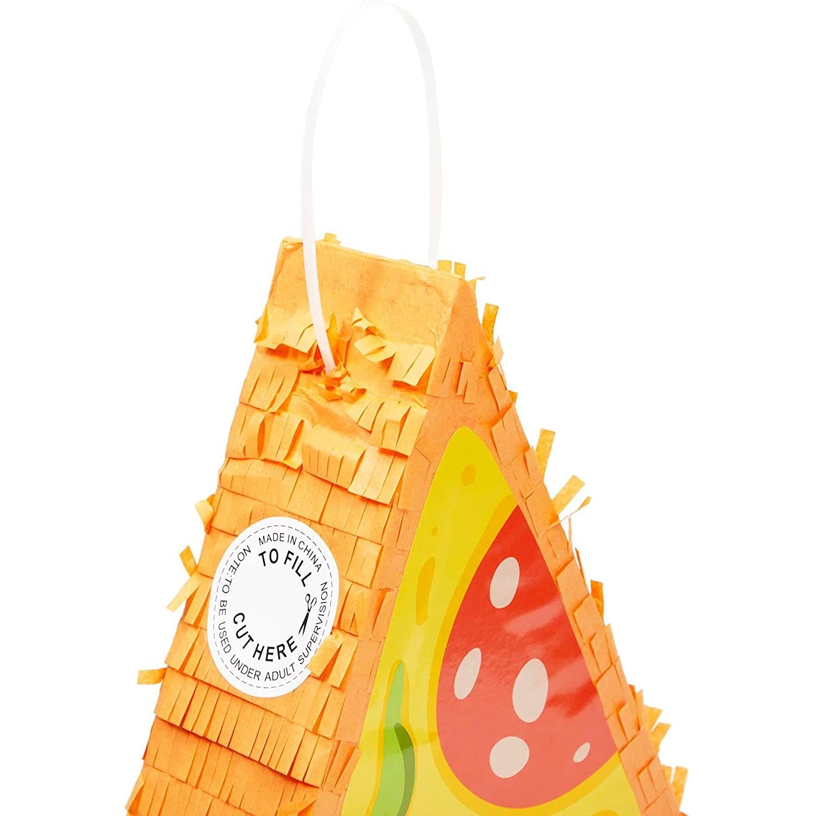 BLUE PANDA Pizza Pinata - Food Themed Birthday Party Decorations, Table Centerpiece (Small, 16.5 x 13.5 x 3 in)
