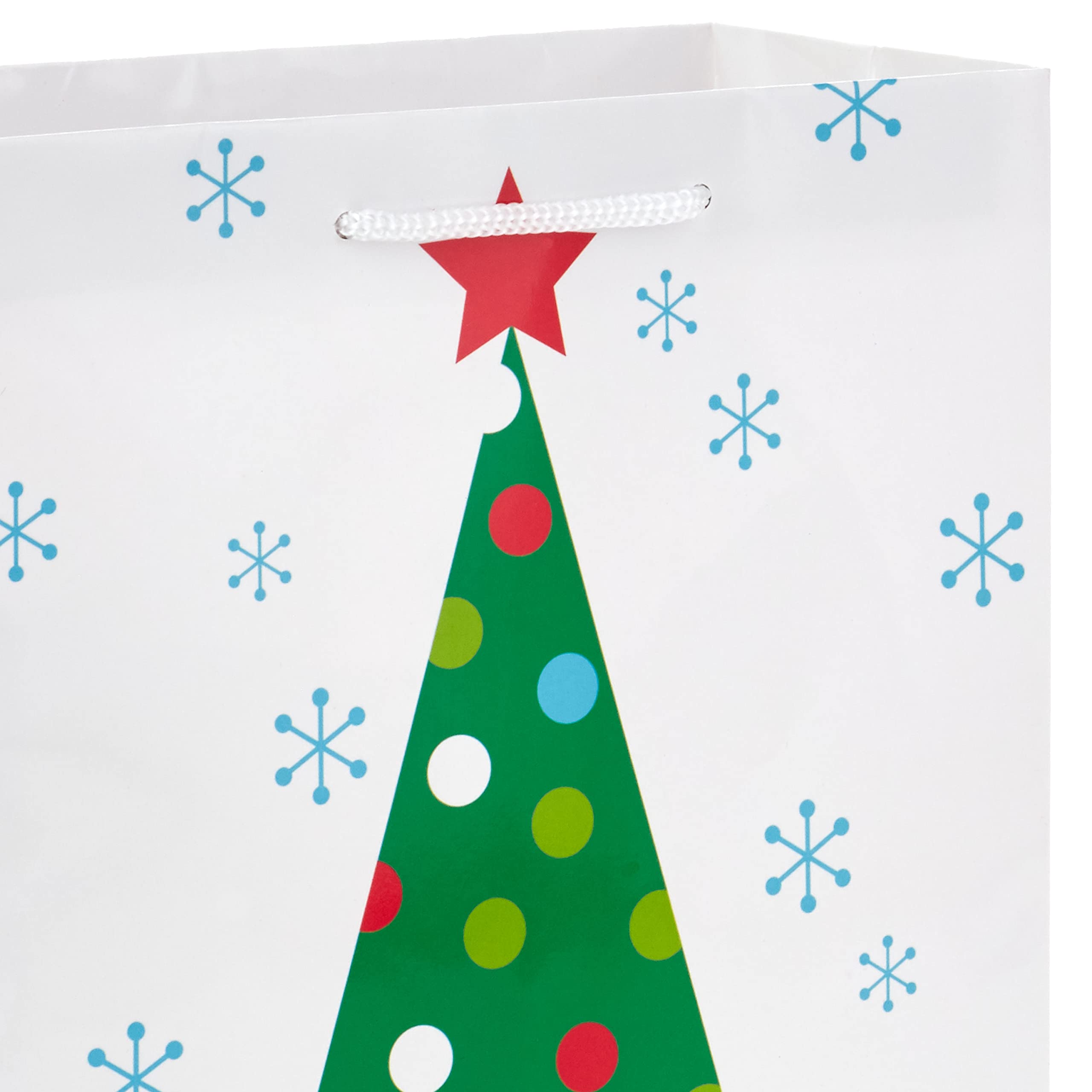 Hallmark Image Arts 8" Medium Christmas Gift Bags (8 Bags: Mittens, Snowmen, Christmas Trees, Peppermint Candy) for Kids, Teachers, Coworkers