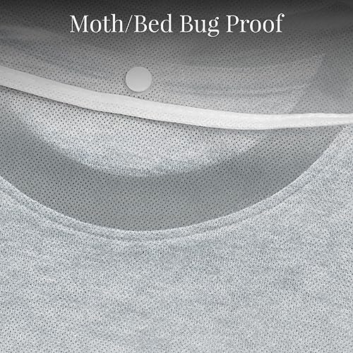 The Clothing Doctor Breathable Cashmere Sweater Storage Bag, Convenient Snap With Flap Closure, Clear Window For Easy Identification, 14.5"x18.4", Pack Of 6, White
