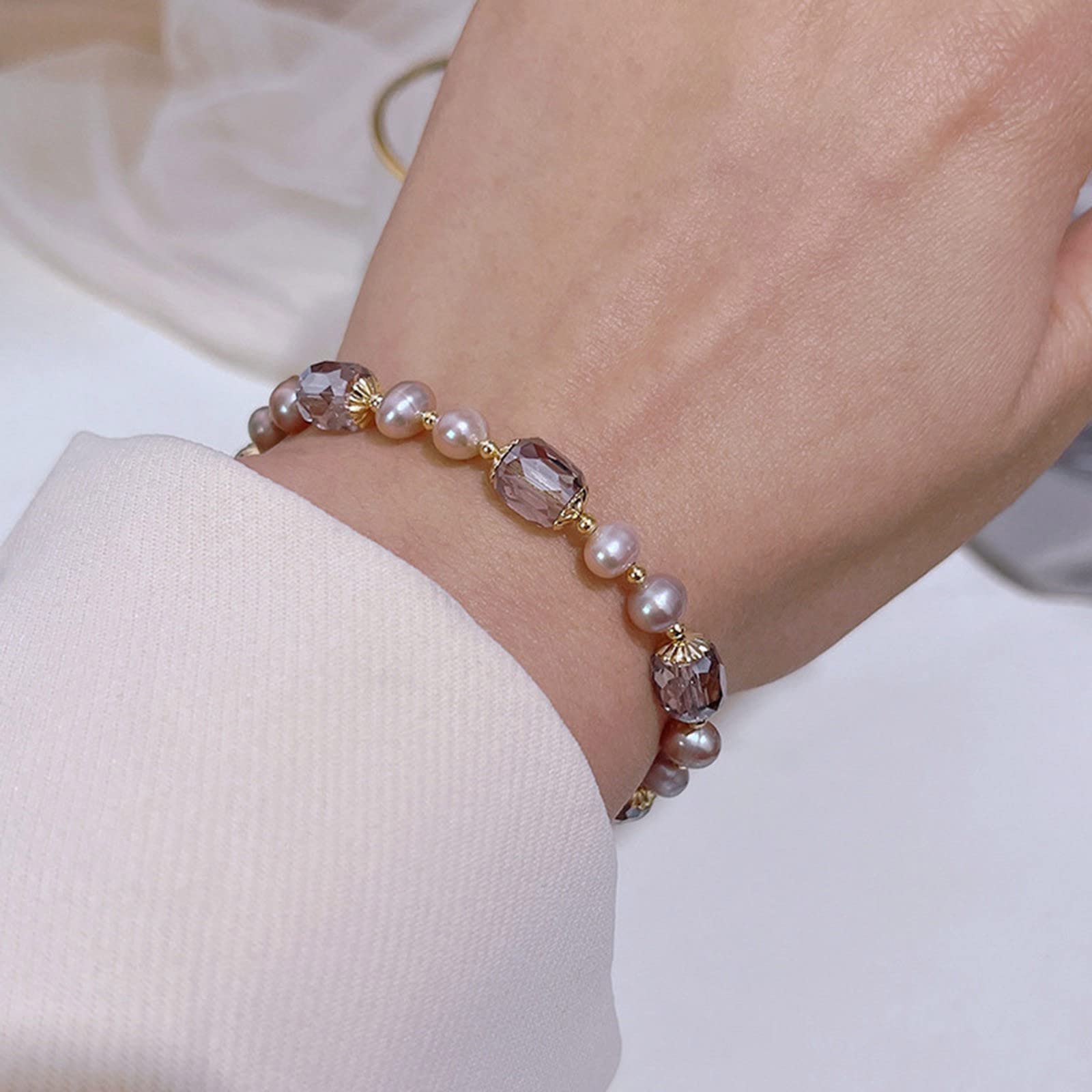 saved for later items,Pearl Bracelets for Women,Freshwater Pearls Crystal Bracelet Boho Bracelets Flash Of The Day Bead Bracelet Gifts Bracelet sales today clearance