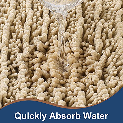 FLOLEOPA Soft Plush Microfiber Bathroom Rugs, Absorbent Non Skid Machine Wash Dry Bath Mats for Tub,Shower and Bath Room Floor Mats (17x24inches, Lavender)