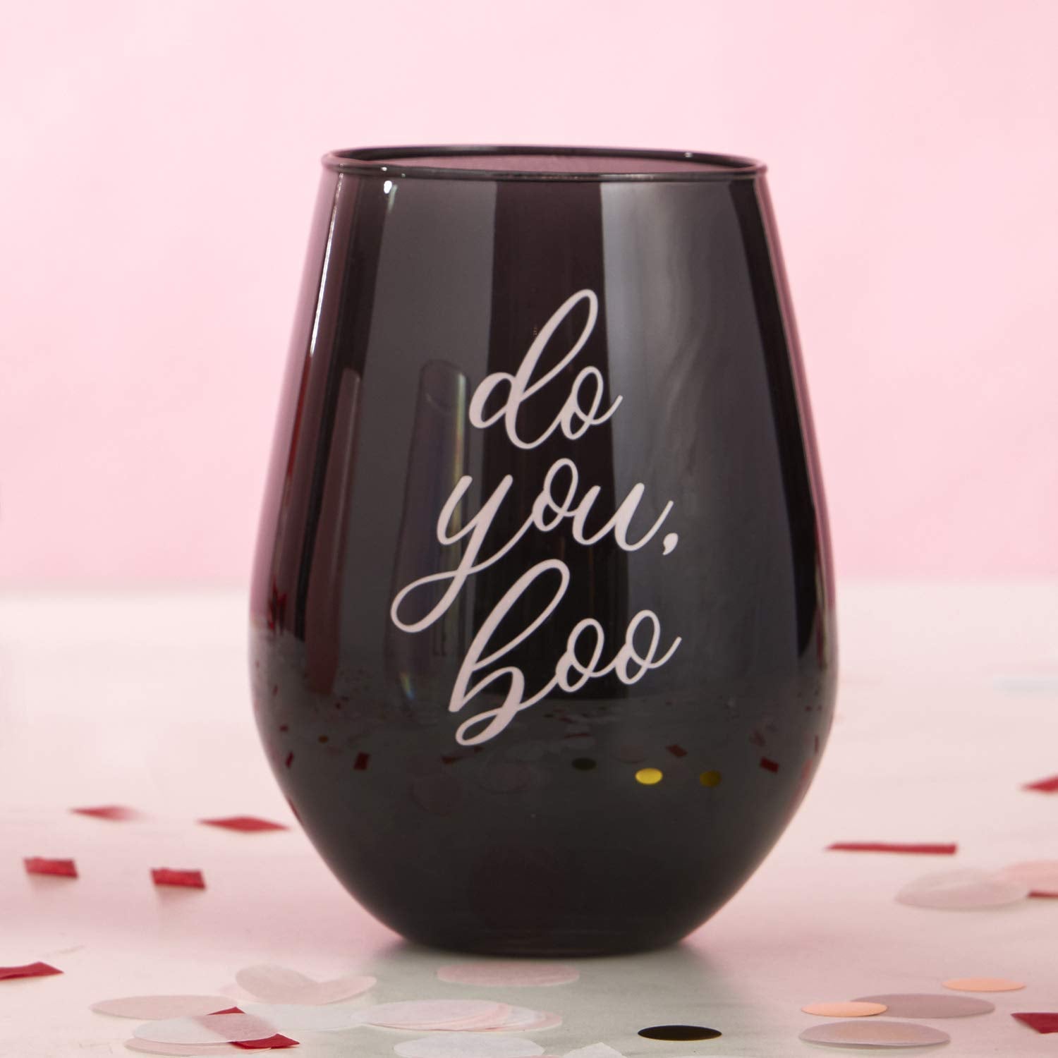 Creative Brands Slant CollectionsStemless Wine Glass, Jumbo- 30-Ounce, Do You Boo