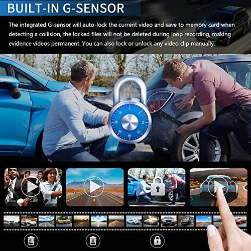 PRUVEEO 2K Mirror Dash Cam 3 Channel,Rear View Mirror Camera,Dash cam Front and Rear Inside,12'' Full Touch Screen, IR Night Vision,GPS,Parking Assistance,Free128GB Card