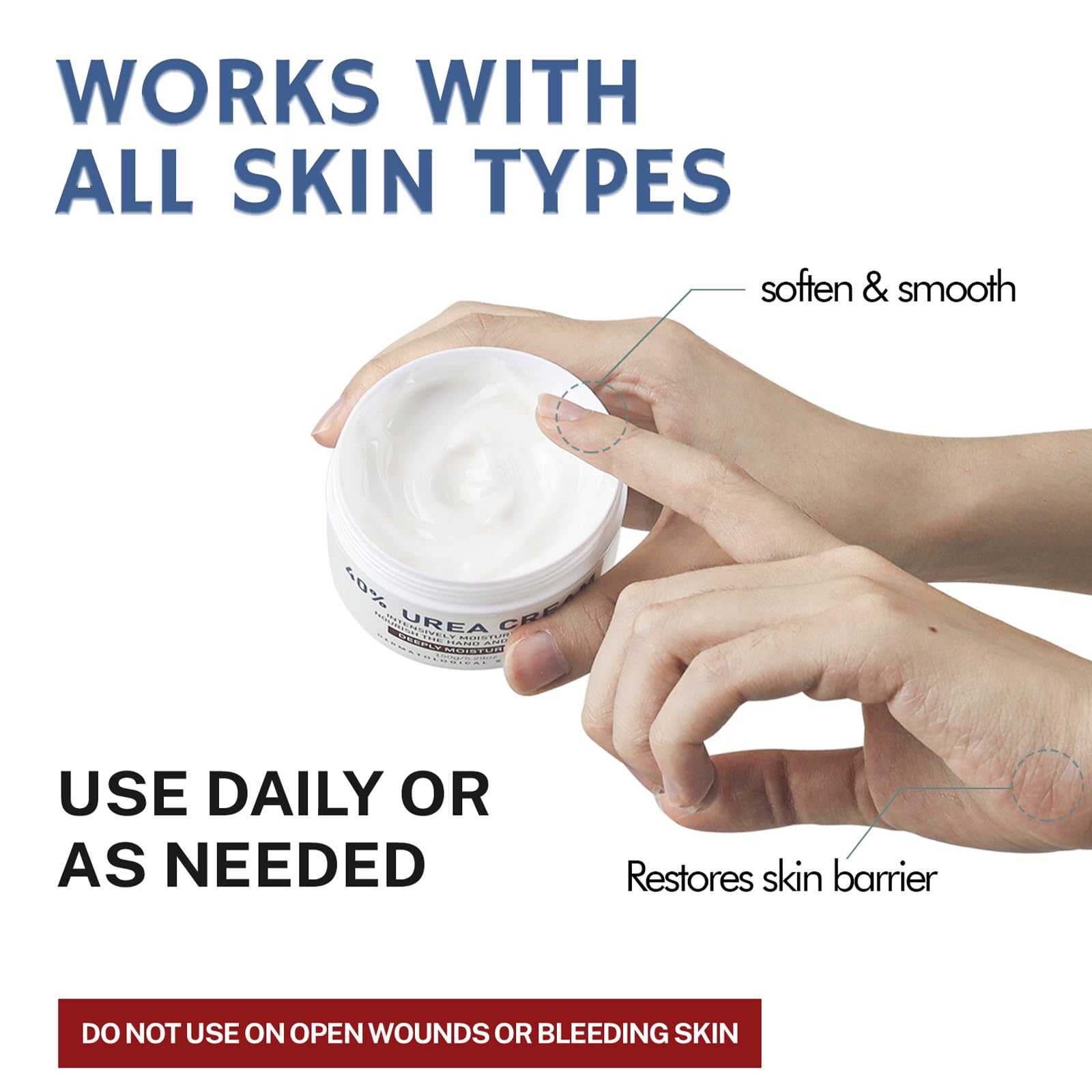 OUKEYA Urea Cream 40 Percent, Urea Foot & Hand Cream for Dry Cracked, 40 per Urea Lotion for Feet Maximum Strength