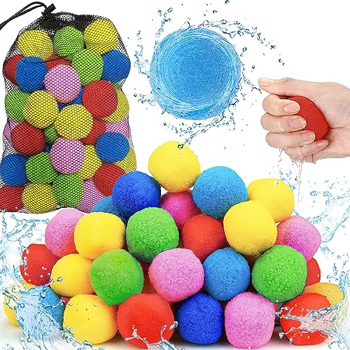 Jishi 24Pcs Reusable Water Balls, Kids Summer Outdoor Toys, Outside Activity Games for Backyard Yard Beach Pool Party Favors, Summer Water Fun Toddler Outdoor Play Toys for Boys Girls Ages 3+ Year Old