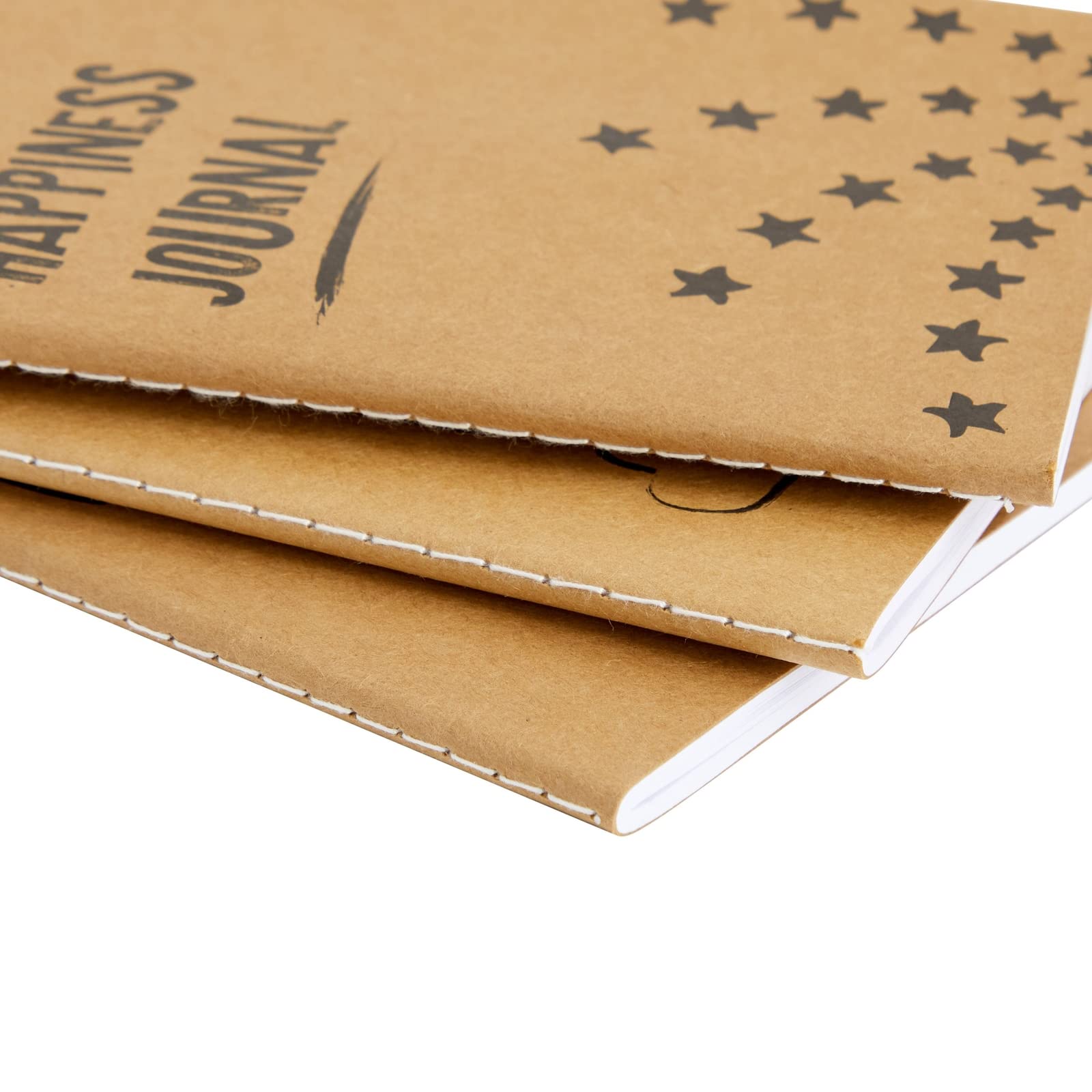 Paper Junkie 24 Pack Journals for Kids - Let's Be Happy Journals Bulk - Kraft Paper Notebooks School Supplies (80 Lined Page, 4 x 5.75 In)