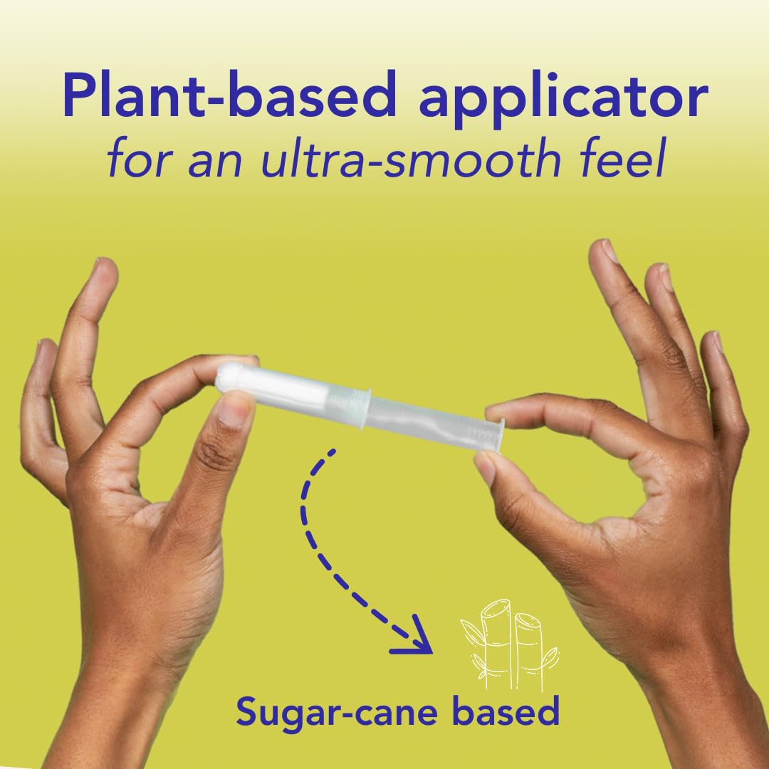 100% Organic Cotton Easy Glide Tampons with Compact Plant-Based Applicator | Third-Party Checked for Metals | Biodegradable Wrapping | 18 Count, Fragrance Free, Toxin Free | Light Tampon | by Marlow