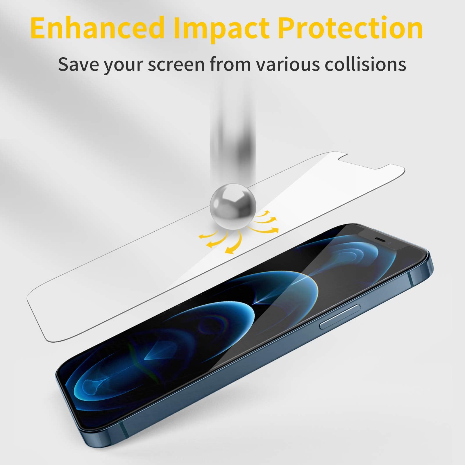 UNBREAKcable 3-Pack Screen Protector for iPhone 12 Pro Max, Double Shatterproof Tempered Glass [Easy Installation] [9H Hardness] [99.99% HD Clear] [Case Friendly] for iPhone 6.7 inch