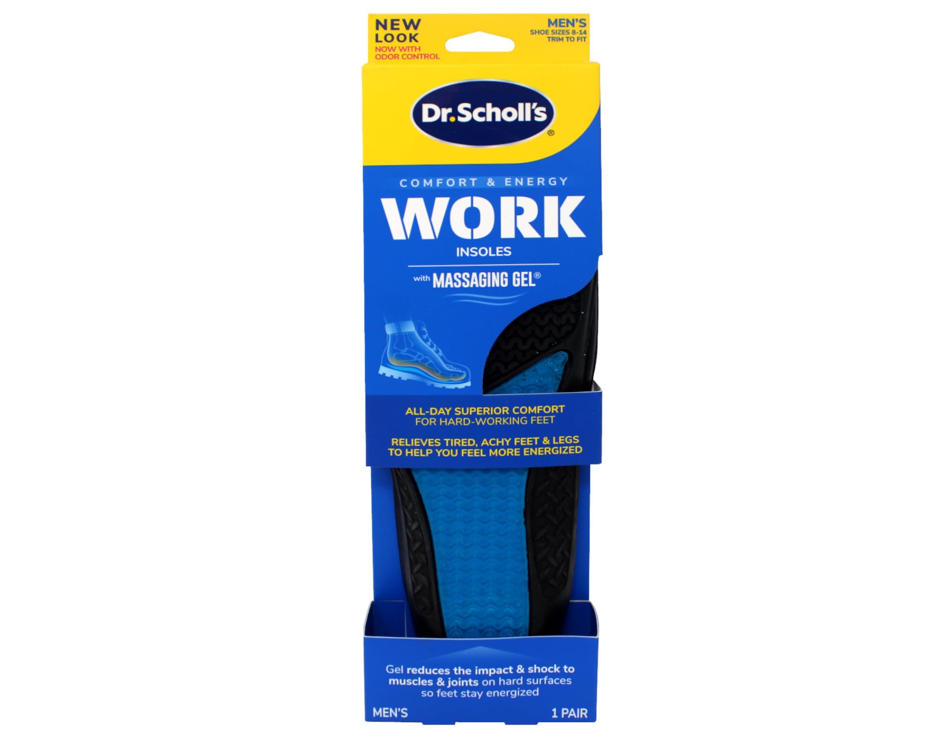 Dr. Scholl's Massaging Gel Work Men's Insoles, Size 8-13