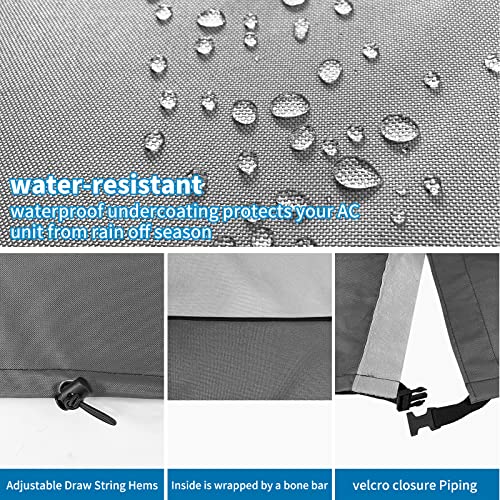 Liamoy Air Conditioner Cover for Outside Units - AC Cover Waterproof and Durable, Square Fits 24 x 24 x 30 Inches