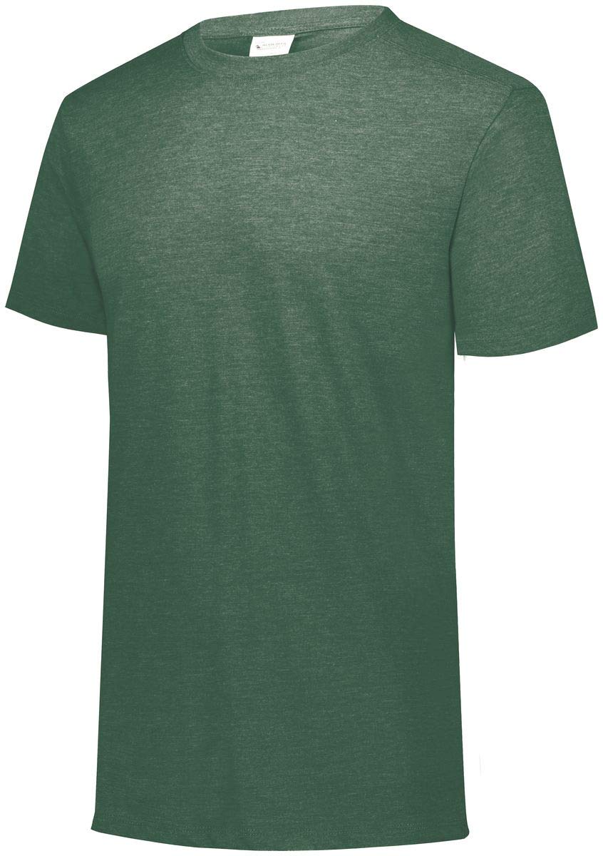 Augusta Sportswear mens Tri-blend T-shirt Short Sleeve, Dark Green Heather, Medium