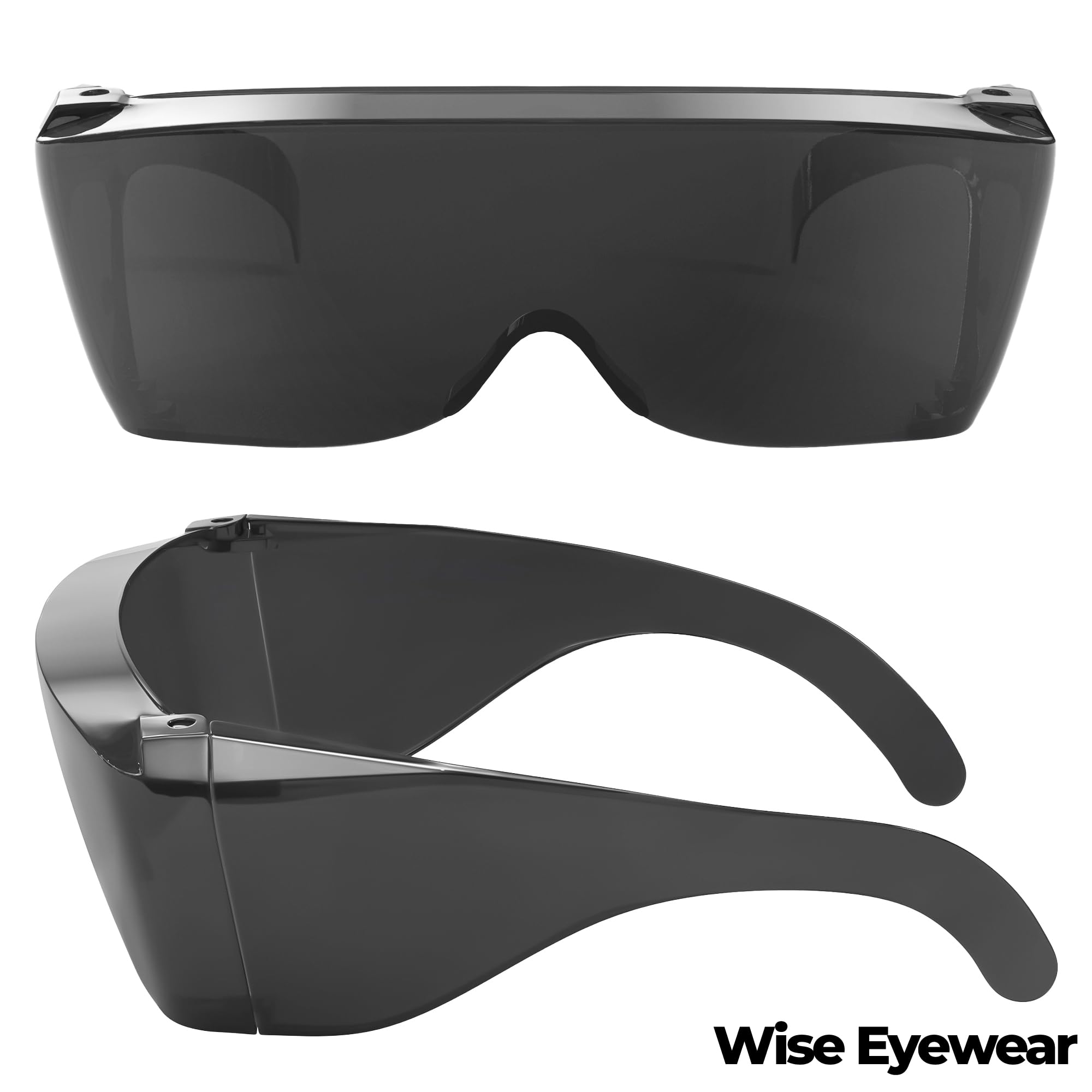 Wise Eyewear Cover-Ups Black Fit Over Sunglasses - Wrap Around Sunglasses - People Who Wear Prescription Glasses in the Sun (Black)