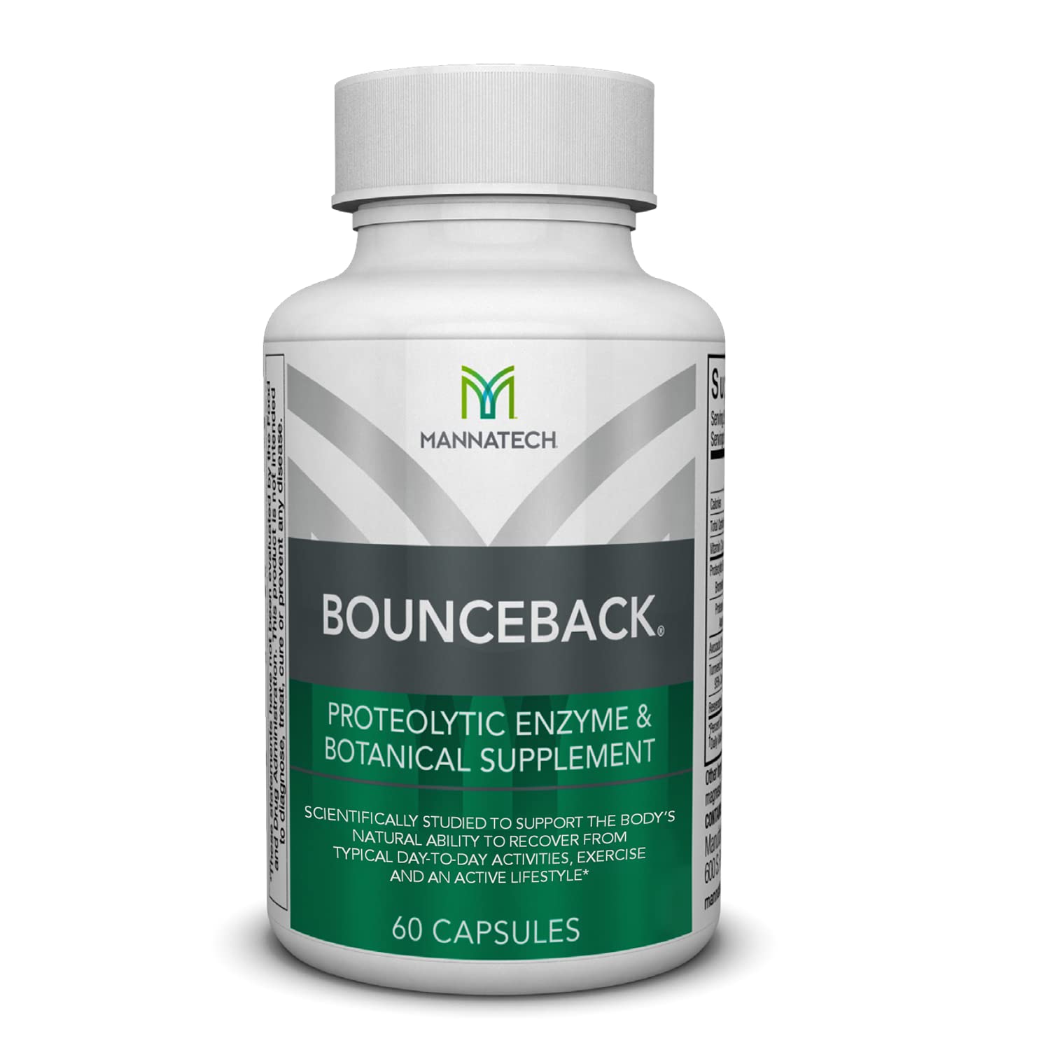 BounceBack by Mannatech with Proteolytic Enzyme Blend, Phytosterol Blend and Turmeric Extract Supports Optimal Joint & Cartilage Health, 60 Capsules