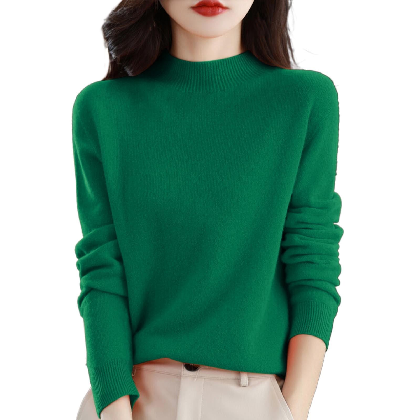 Droeadgor My+Orders+delivery Amazon+haul+Items+Clearance Amazon+Basics+Sweater Sale+Items My+Account All+Amazon Cashmere Sweaters for Women Green-1 L