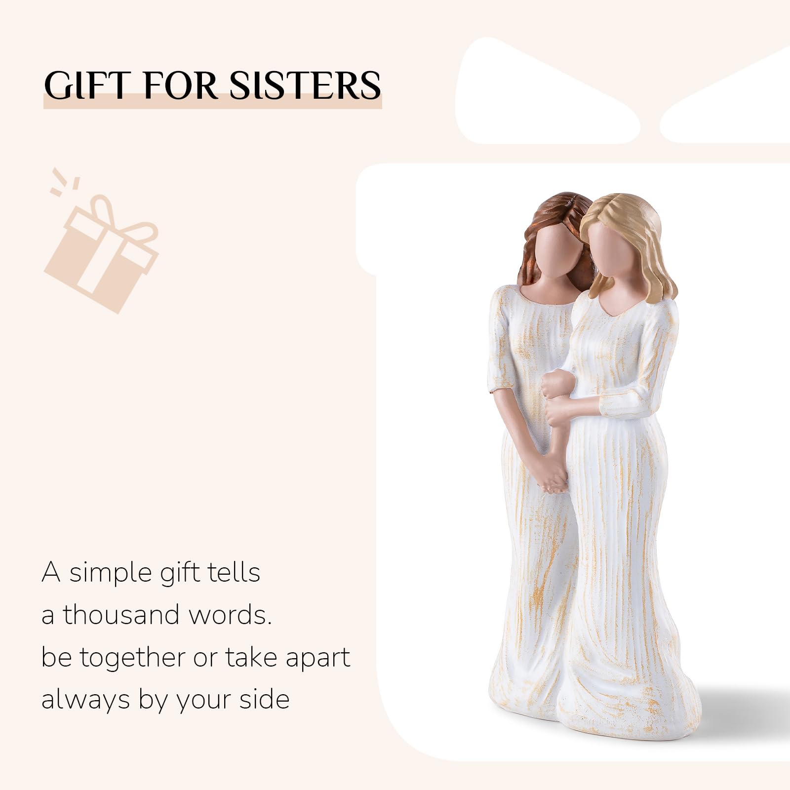 Storieme Sister Birthday Gifts from Sister: Sister Figurines Gift, Friendship Christmas Thanksgiving Gift for Sisters Best Friends Women