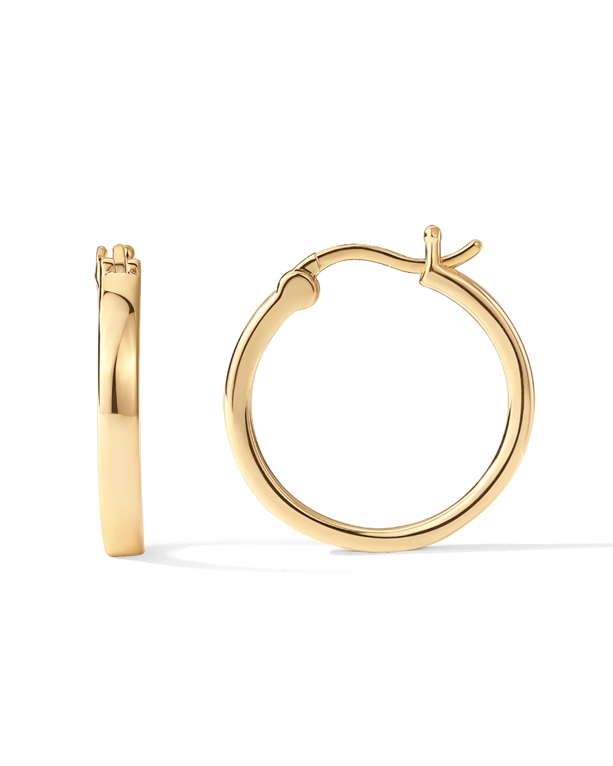 PAVOI 14K Yellow Gold Plated 925 Sterling Silver Post Lightweight Hoops | 20mm | Yellow Gold Hoop Earrings for Women