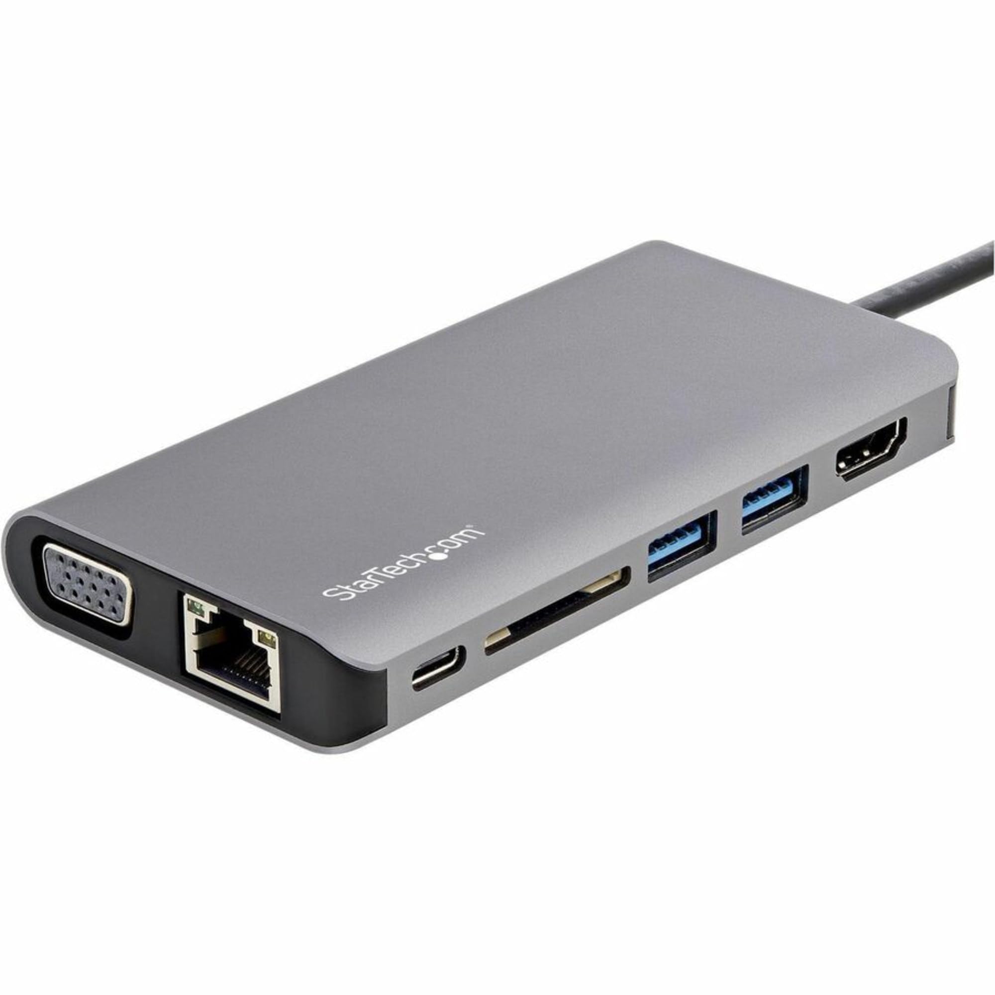 StarTech.com USB C Multiport Adapter - USB-C Mini Travel Dock w/ 4K HDMI or 1080p VGA - 3x USB 3.0 Hub, SD, GbE, Audio, 100W PD Pass-Through - Portable Docking Station for Laptop/Tablet (DKT30CHVAUSP)