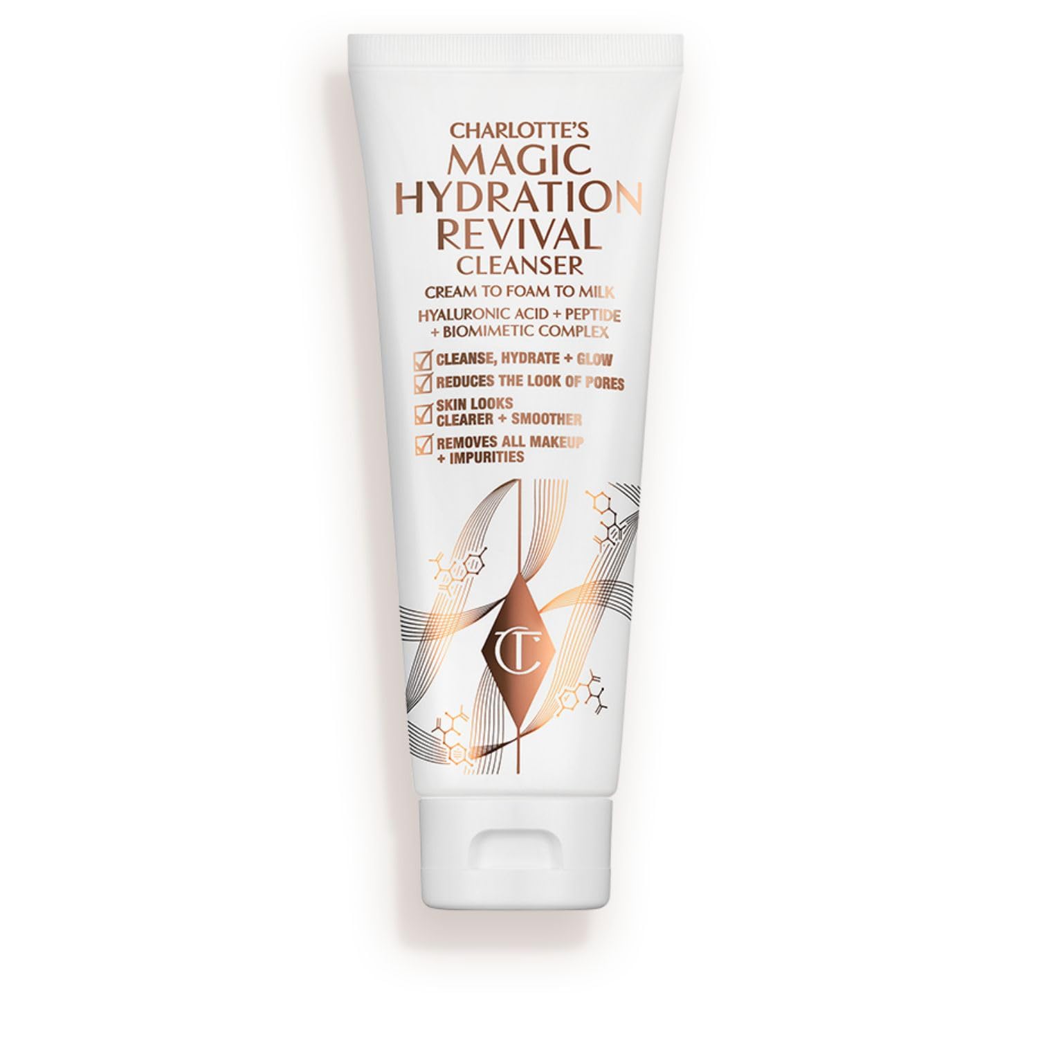 Charlotte Tilbury Magic Hydration Revival Facial Cleanser - Gentle, Foaming Face Wash to Hydrate, Revive & Prime Skin - Helps Reduce the Appearance of Pores While Removing Makeup & Impurities (120ml)