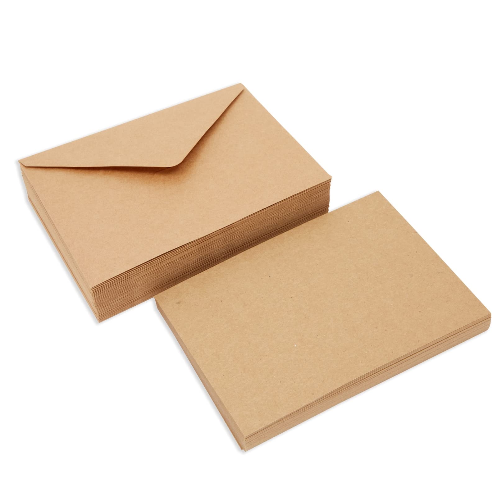 Best Paper Greetings 50 Pack Blank 5x7 Note Cards and Envelopes Set, Brown A7 Notecards for Open When Letters, Birthday, Holidays Greetings