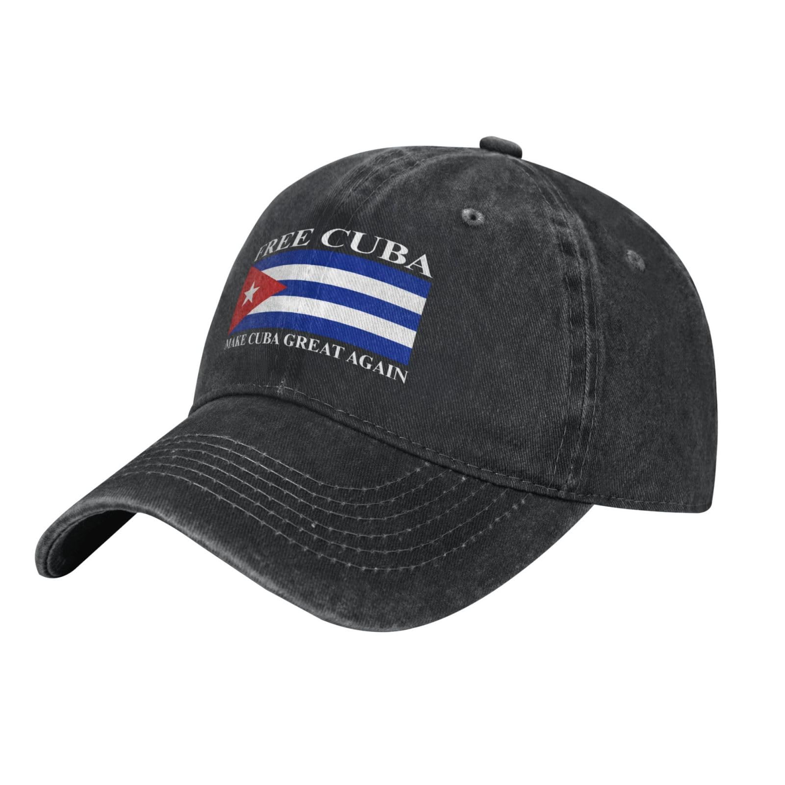muciioa Free Cuba hat Make Cuba Great Again Cuban Flag Retro Cotton Cap Black