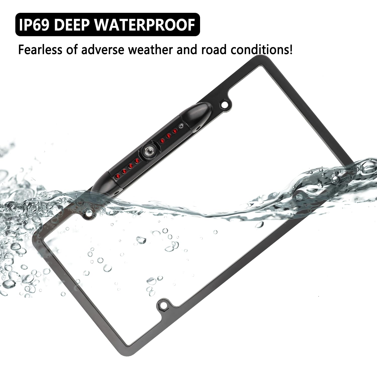 License Plate Backup Camera,HD Night Vision Reverse Camera with 8 LED,170°Wide Angle Waterproof Car Rear View Camera Fits Car Truck SUV RV with US License Plates