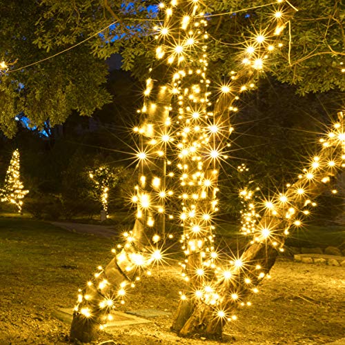 50 5mm LED Warm White Christmas Lights, 17' Indoor-Outdoor Christmas String Lights Mini Light Set White Christmas Lights Green Wire