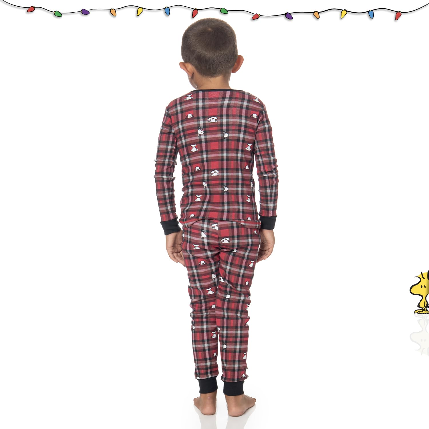 PEANUTS Snoopy Family Matching Pajamas Holiday Festive Nightwear Sleepwear 2-Piece Sets for Christmas with Woodstock Charlie Brown Linus for Men Women Kids Baby (Red Plaid, 3T)