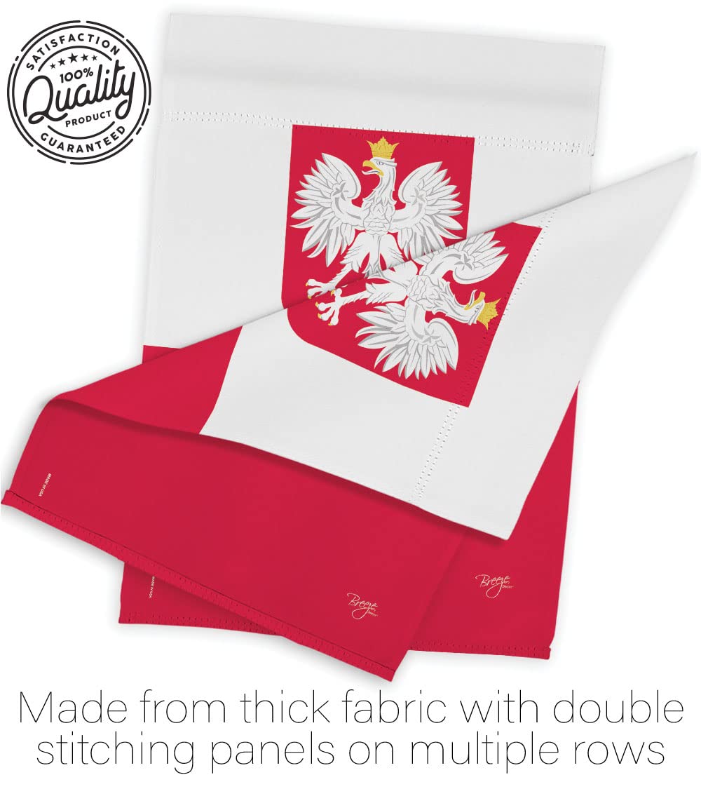 Breeze Decor Poland Garden Flag Regional Nation International World Country Particular Area House Decoration Banner Small Yard Gift Double-Sided, Made in USA