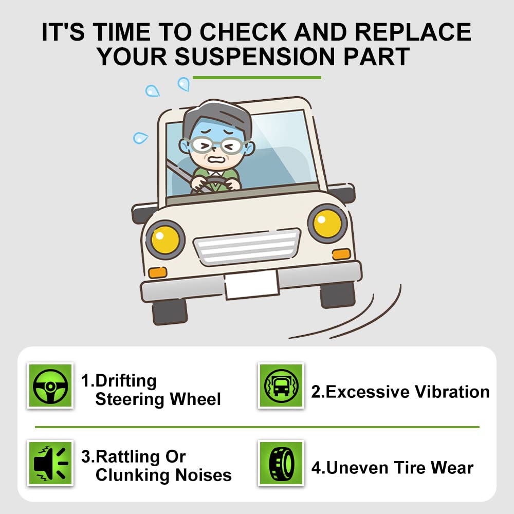 SCITOO 8pcs Front Suspension Kit - 2 Lower Control Arm And Ball Joint 2 Sway Bar Links Front 2 Outer 2 Inner Tie Rod End Links Fit For Honda Civic 2006 2007 2008 2009 2010 2011 Coupe Sedan 1.8L