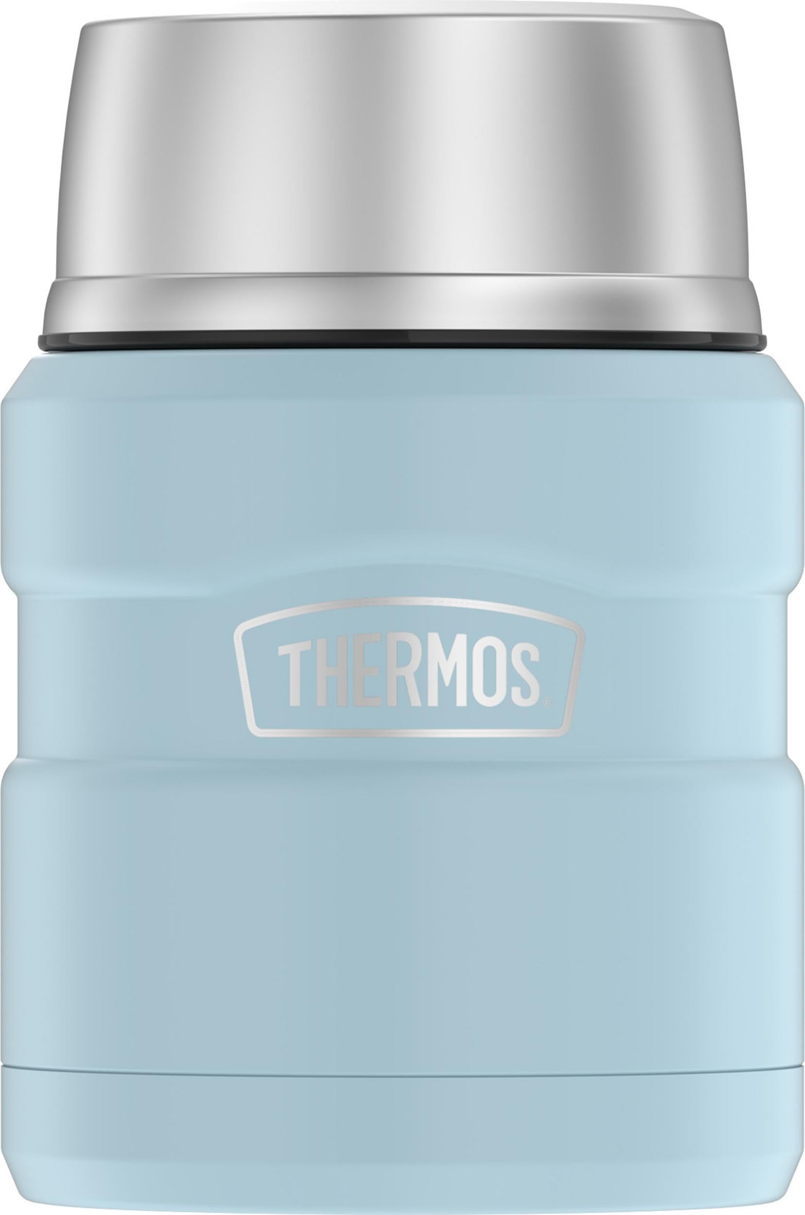 THERMOS ICON Vacuum-Insulated Food Jar with Spoon, 16 Ounce, Matte Powder Blue