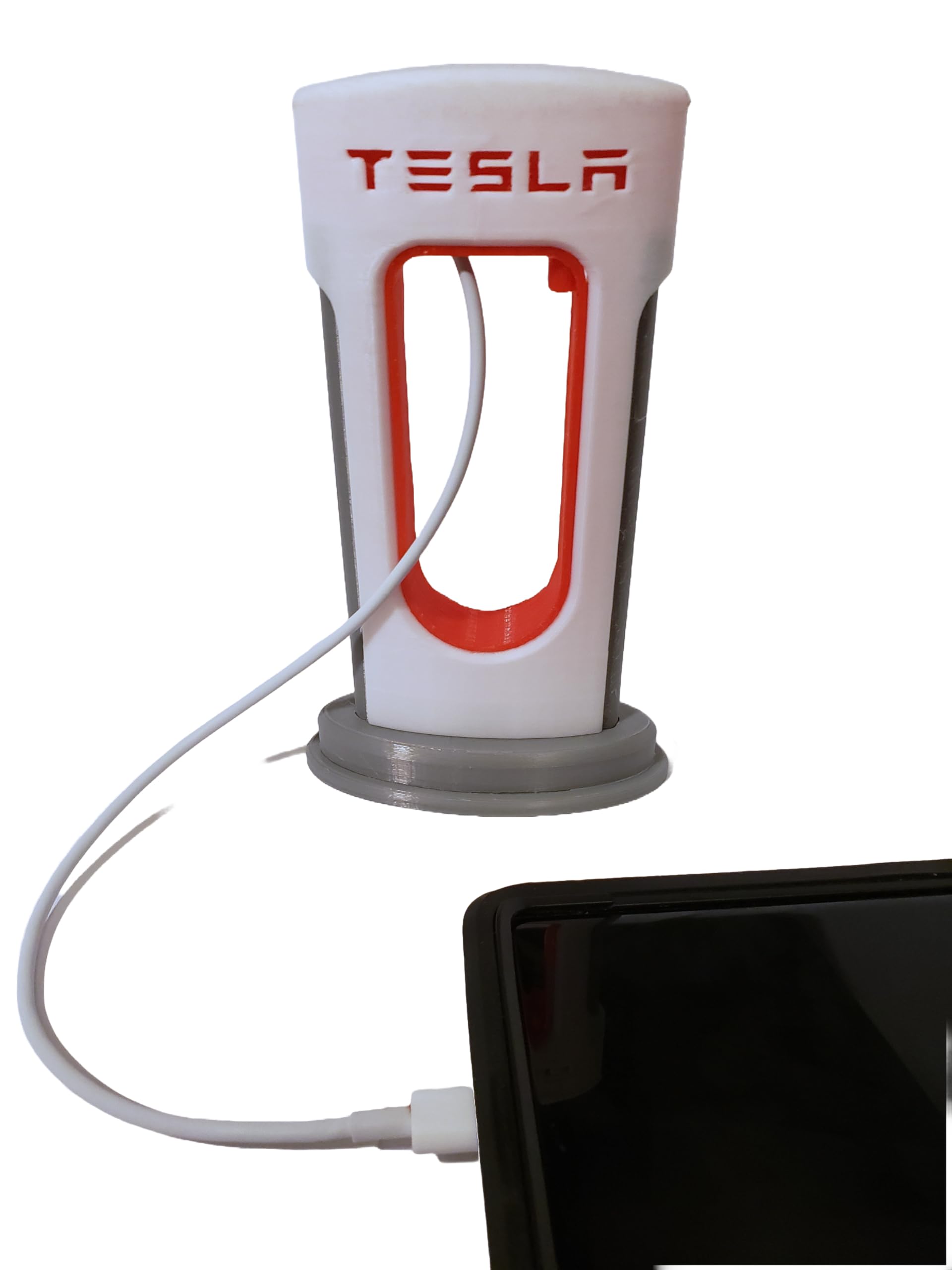 REZA MANUFACTURING Tesla Desktop Supercharger Replica Charging Station, Preassembled Supercharger Station - USB-C for Android and iPhone (USB-C Cable Included) for Tesla Enthusiasts (Made in USA)