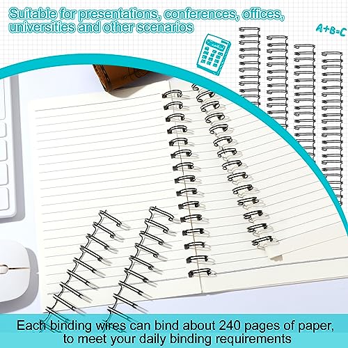 Chengu 20 Pcs Cinch Wire Binding Wire Twin Binding Spines Twin Loop Spines Double Ring Coil for Document Notebook File Making(9/16 Inch,Black)