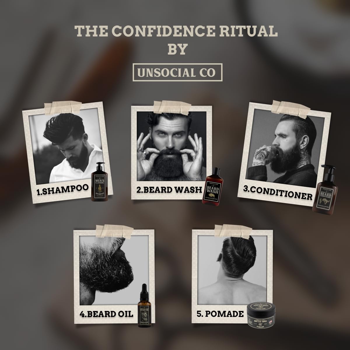 Unsocial Club Leave-In Beard Conditioner for Men | Beard Hydration, Softener & Detangler with Chamomile Extract | 4oz Pump Bottle